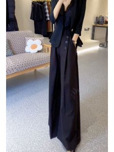 MANMI | Fashionable Versatile High Waist Loose Wide Leg Trousers