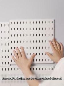 DIY Pegboard Wall Organizer DIY Punching-free Wall Storage Rack with Sticky Multi-Purpose Pegboard Hanging Shelf Kit
