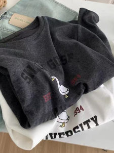 Casual Long Sleeve Cartoon Print T-Shirt Womens Base Layer Shirt Inner Wear Lazy Style Spring Autumn Fashion plus Size Top