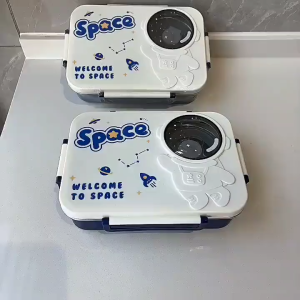 LUNCH BOX SPACE ASTRONAUT STAINLESS 201 / KOTAK MAKAN SEKAT TAHAN PANAS DAN ANTI TUMPAH / TEMPAT MAKAN BEKAL ANAK SEKOLAH