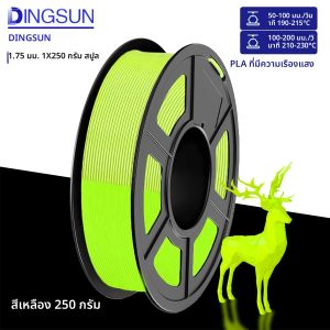 เส้นใยพลาสติก PLA เรืองแสงในที่มืด DINGSUN ขนาด 1.75 มม. สำหรับเครื่องพิมพ์ 3 มิติ ความเร็วสูง เร็วแรง เรืองแสง 4 สี 250 กรัม/500 กรัม/1000 กรัม