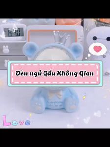 Đèn ngủ GẤU KHÔNG GIAN có đèn phát sáng dùng trang trí nhà cửa làm quà tặng ý nghĩa
