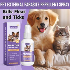 Pet Cat Dog Fur Deworming Spray Pet External Parasite Repellent Spray Cat Dog in Vitro Deworming Flea Lice Tick Spray