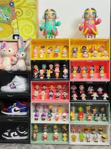 กล่องตาบอดกล่องเก็บของอะคริลิคแบบใสสำหรับทำมือชั้นวางโชว์แบบชั้นวางโชว์ตุ๊กตาวางบนโต๊ะแฟชั่นสำหรับเล่น