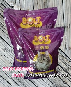 MAKANAN HEWANKUCING BOLT BENTUK IKAN MAKANAN KUCING DEWASA