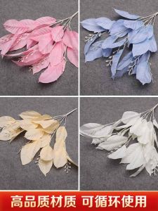 Artificial Flower Rubber Leaf Decorative Cloth Floor Row Flower Arrangement Flower Arch Flower Wedding Flowers Flower Artificial Flower Wedding with Leaves