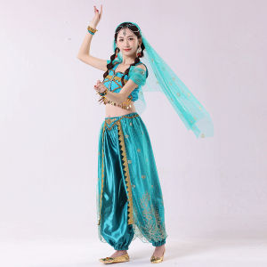 Halloween performance costume Aladdin Jasmine Princess Belly Dance Exotic Costume Female Western Region Dancer Performance Set