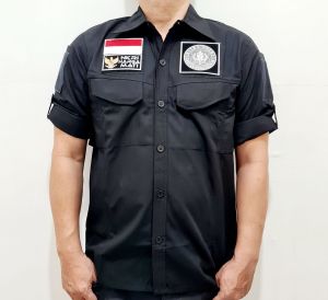 Kemeja Security Sekuriti Kamuflase dan Warna PDL Tactical Bonus Free 3 Emblem Patch Prepet Perekat Velkro