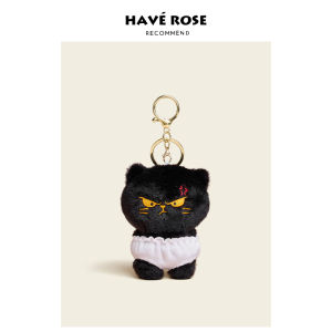 HAVEROSE Original Small Cat Toy Plush Hanging Ornament for Bags Female Style Soft Stuffed Dolls Bookbag Accessories Summer 2025