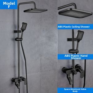 GUANGMANZHI | Black Gold Space Aluminum Surface/Hidden Installation High-Pressure Shower Set