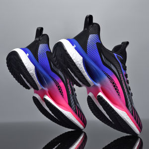 Ultra-Light Shock-Absorbing Mens Running Shoes Sports Athletic Shoes Breathable PVC Leather round Toe Flat Heel Rubber Sole