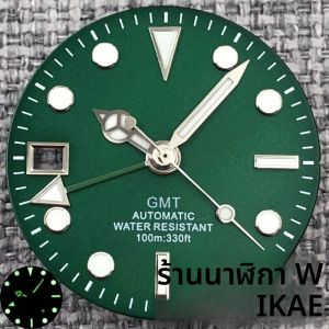 29 มม.ซ้ายมือสีเขียว GMT นาฬิกา Dial สีดําสีฟ้าสีแดงสีส้มนาฬิกา Face 9 นาฬิกาวันที่สีเขียวส่องสว่าง Fit NH34 นาฬิกาอะไหล่