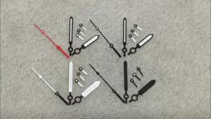 High Quality 6Pins VK63 Watch Hands White Black Red Hands Green Luminous Watches Pointers Fit VK63 VK63A Quartz Movement