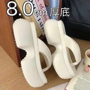 Zhaolu Small Thick Heel Summer Womens Sandals Slip-On Ankle Strap High Heels 8CM Platform Waterproof EVA Casual Flat Sandals