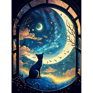 Diy Painting By Numbers Drawing Canvas Black Cat Animals Acrylic Paints Kit Markers By Numbers Living Room Decoration