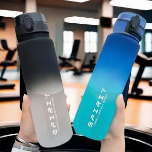 ขวดน้ํากีฬาความจุขนาดใหญ่ 1000 มล. ขวดน้ําพลาสติกสีสันสดใสรั่วซึมท่องเที่ยวกลางแจ้งขี่จักรยานเดินป่ายิมเหยือก