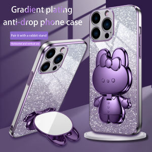 OPPO F5/F7/F9/F11/F11 Pro/F17/F17 Pro/F19/F19 Pro/F21S 4G/F23 สีเคสโทรศัพท์ลายกระต่ายเคสโทรศัพท์ซิลิโคนเคลือบอิเล็คโทรเพลทลายท้องฟ้าเต็ม ตรงกับเครื่องประดับสี