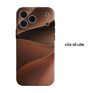 Ốp Điện Thoại Hai Lớp Brown Curve Cho iPhone 18-11 Air Pro Max Plus - Vỏ TPU Mềm Chống Sốc Chống Trầy Xước Chống Bụi Chống Trượt
