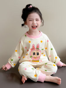 Pure Cotton Long Sleeve Sleepwear for Girls Baby Anti-Cold Air Conditioning Suit Spring Autumn Summer Comfortable Home Clothes