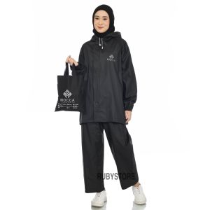MOCCA Jas Hujan RAINCOAT Anti Rembes Pria Wanita Setelan Celana Bahan PVC 0.25 Tebal Kuat Elastis Original