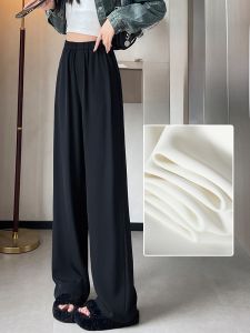 YAMIANNV | Slimming Large Size Womens Straight Leg Suit Pants Drapey Narrow Style Versatile Wide Leg Trousers For All Body Types