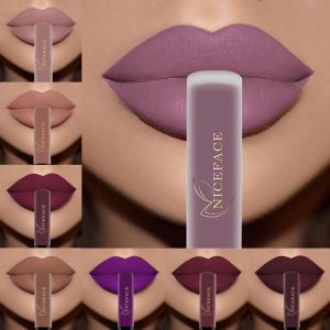 NICEFACE Nude Liquid Lipstick Ultra Matte Velvet Long Lasting Women Beauty Red Nonstick Cup Waterproof Lip Gloss Lips Cosmetics