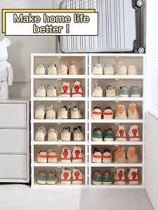Foldable 6-Layer Transparent Shoe Rack | No-Installation Clear Shoe Organizer | Portable | 2 Colors