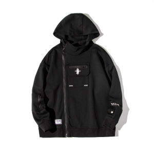 AOGZ | Aogz Mens Hoodie Casual Outdoor Loose Fit Sweatshirt With Large Chest Pocket Couples Jacket Antimicrobial Antiwrinkle Wear Resistant