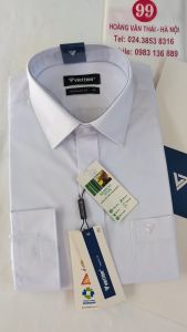 [Việt Tiến] Áo Sơ Mi Trắng Dài Tay Cao Cấp - Regular Fit - Vạt Bầu -