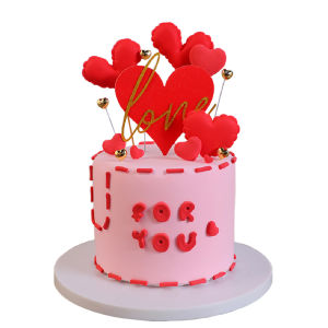 Valentines Day Love Heart Sweet Confession Silicone Decoration Cake Toppers Couple Label Plug-In Ornament Festive Supplies