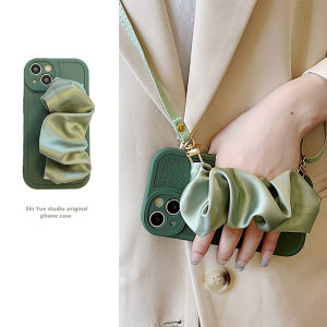 Silk Wristband Silicone Phone Case for Xiaomi 13 Anti-Fall Protection Minimalist Folded Design Crossbody Lanyard Summer New