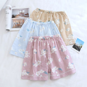 Summer New Arrival Purified Cotton Pajama Pants Womens Shorts Thin Cotton Double-Layer Gauze Shorts Loose plus Size Leisure Pajamas