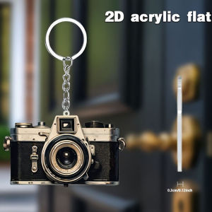 2/1pcs Retro Camera 2D Acrylic KeychainBag & Car Key Pendant for Photography Lovers Ideal Holiday Birthday Gift