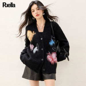 puella | Vintage Butterfly Embroidered Loose Sweater
