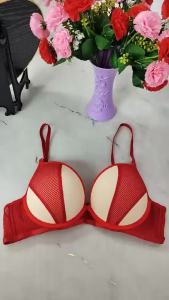 Womens Red Lace Bra Underwire Push Up Bra Plunge Deep V Thick Padded Underwire Bralette