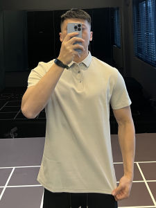 Quick Dry Ice Silk Fitness Polo Shirt Mens Short Sleeve T-Shirt Anti Wrinkle No Ironing Required Fashionable Urban Style