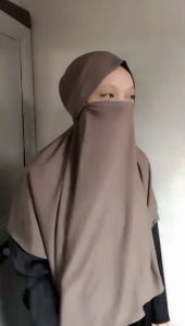Afifah Jilbab Hijab Kerudung Bergo Instan French Khimar Cadar Tali Syari Bahan Jersey Premium