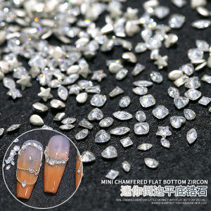 New Arrival 5A Mini Chamfering of Edge Flats Zircon Manicure Jewelry Flash Mixed White Horse Eye Diamond Pile Rhinestone Nail Jewelry