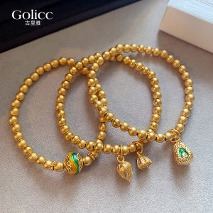 Gold Ancient Method Enamel Beaded Bracelet Womens Design Hand Chain Fashion Jewelry Fresh out Alloy Plated Silver Gold