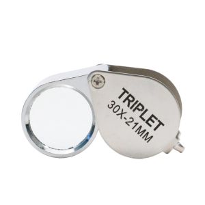 High Definition 30x 21mm Magnifying Glass Teaching Outdoor Stamp Jewelry Archaeological Geological Fire Starting Handheld Magnifier