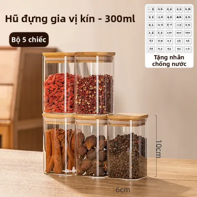 Chai Lọ Gia Vị Thủy Tinh Cao Borosilicate Đóng Kín