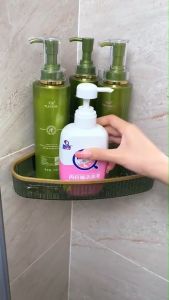 ชั้นวางที่เก็บติดผนัง ให้บริการประสงค์ ขอบสีทองหรูหรา ที่เป็นชั้นวางที่ไม่ต้องติดผนัง ในห้องน้ำ ชั้นวางที่มีอเนกประสงค์ พลาสติกหนา