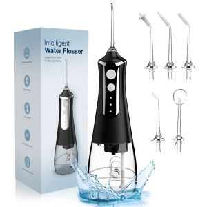 Máy Tăm Nước Nha Khoa Sạc USB 5 Đầu Phun 3 Chế Độ Bình Chứa 300ml Máy Rửa Miệng Di Động Cho Người Lớn
