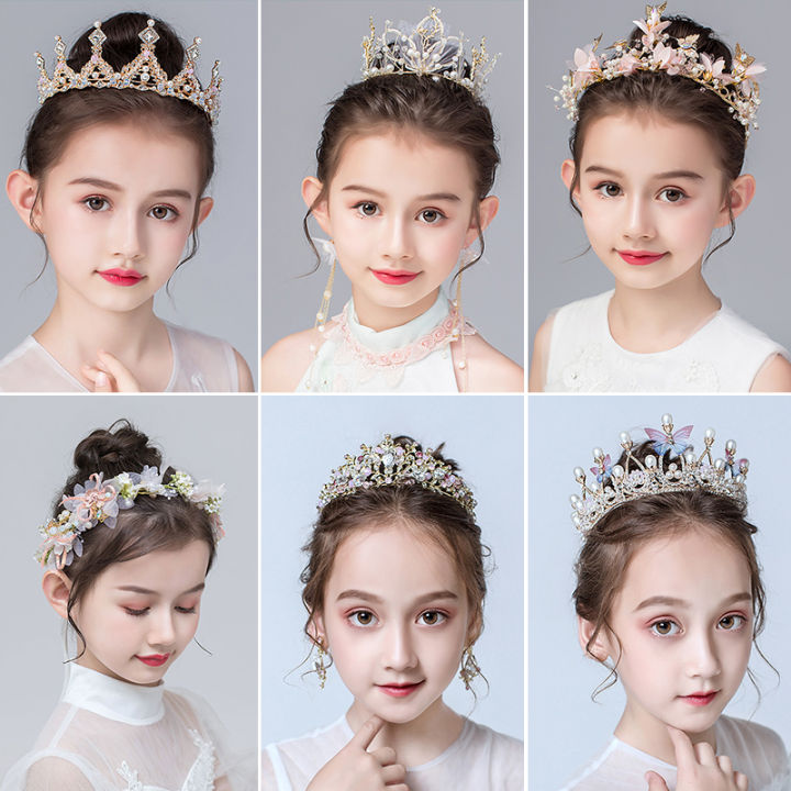 Babymoon Pearl Metal Crown Headwear Baby Girl Hair Assesories - Gold –  BABYMOON