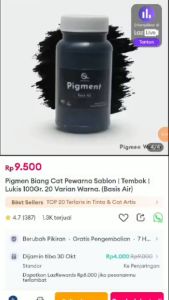 Pigmen 12 Gram Biang Warna Cat Sablon & Tembok Basis Air: 20 Varian Warna