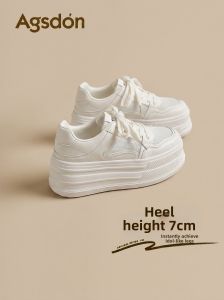 Agsdon | Stylish Elevating Thick Soled Womens White Shoes