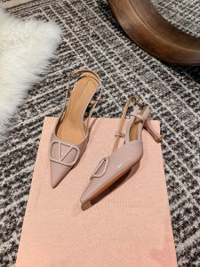 Elegant High Heels French Slim Stiletto Pointed Toe Sandals Nude Women Shoes Comfortable Leather Inner Material Rubber Sole