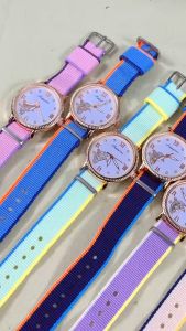 Jam Tangan Wanita Happytime untuk Wanita Dengan Tali Kanvas Dan Desain Kupu-Kupu Unik Versi Korea