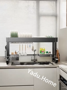 🔥Yadu🔥 ชั้นวางจาน สแตนเลส ของแท้100% ชั้นวางถ้วยจาน พับเก็บได้ ที่คว่ำจาน 55/65/75/85/95cm สแตนเลส ชั้นวางของครัว พร้อมถาดรองน้ำ คร่อมอ่างล้างจาน ชั้นวางของในครัว bowl rack