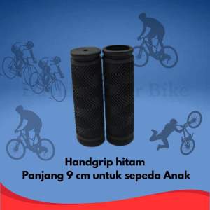 Handgrip hand grip sarung stang sepeda anak hitam polos 9cm sepeda anak ban 16 18 20